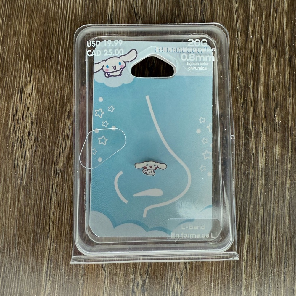 Cinamonroll Stainless Steel Nose Stud L Shape 20g